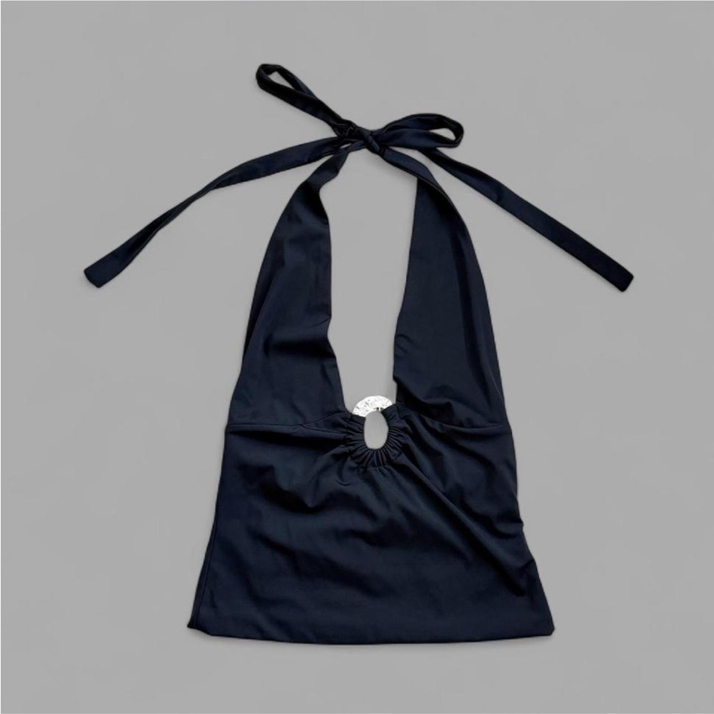 Edikted Billey Metal Ring Halter Top in Black
